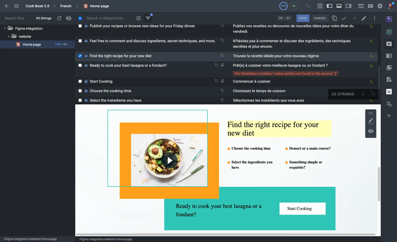 Crowdin Editor with contextual panels